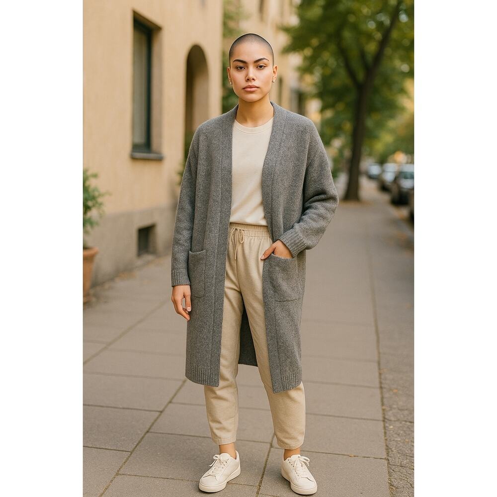 "KARISMA" Long Sleeve‎ Open Thick Cardigan SZ S/M Lounge Wear Cozy Knit Sweater